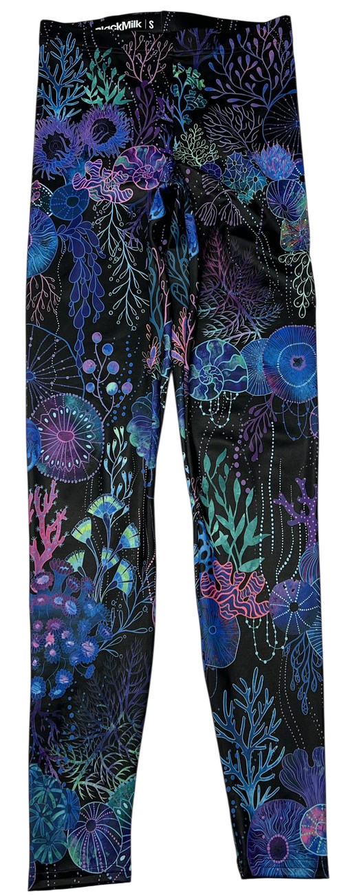 Black Milk Leggings Womens Small Multicolor Underwater Print Ankle Stretch