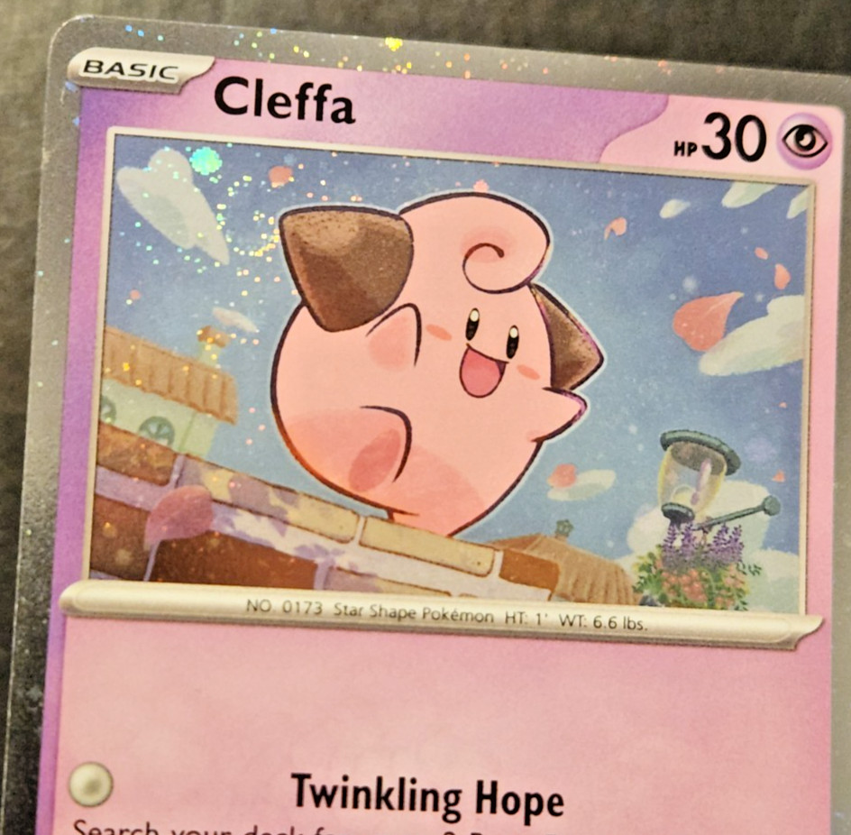*SWIRL* Cleffa Cosmos Holo Black Star Promo Pokémon TCG Card ( SVP #095 LP )
