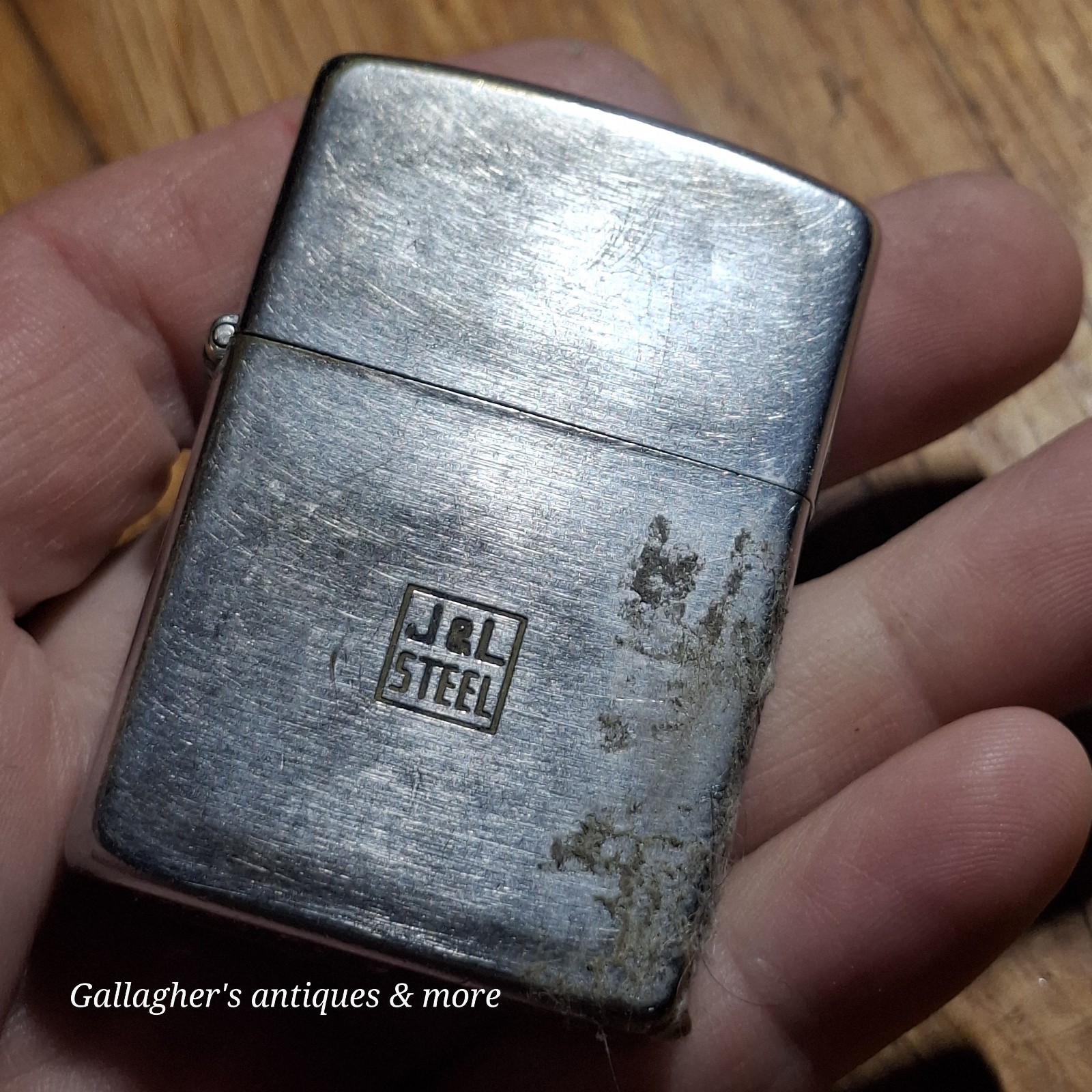 Vintage 1953-1955 Zippo Lighter Pat 2517191 Jones & Laughlin J&L Steel 5-Barrel