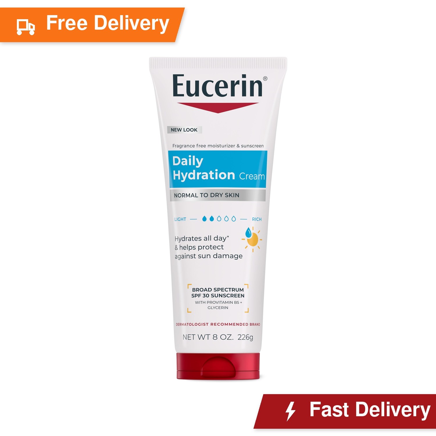 Eucerin Daily Hydration Cream SPF 30, 8 OZ
