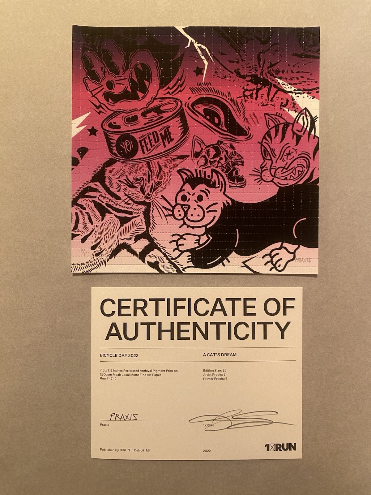 Praxis A Cat's Dream Blotter Art Print Signed PP Printer Proof X/5 COA