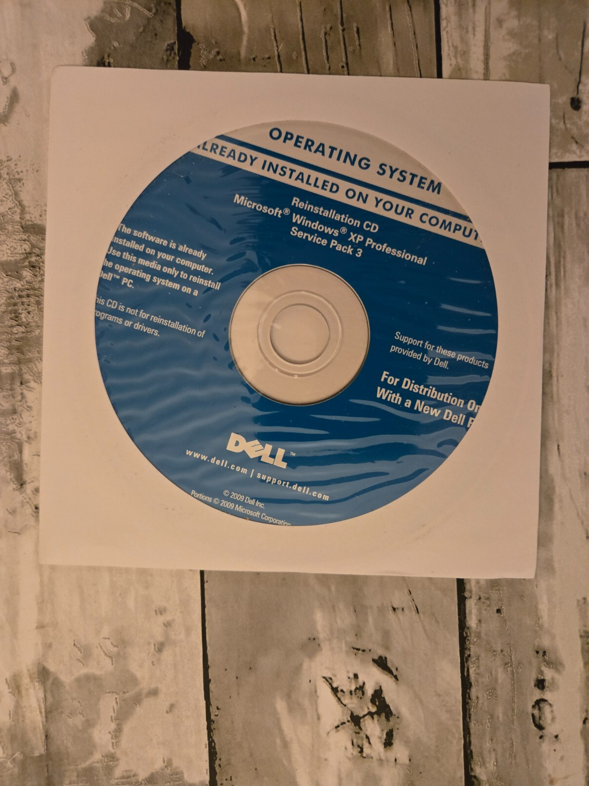Dell Microsoft Windows XP Professional SP3 Reinstallation CD Dell Microsoft Windows XP Professional SP3 Reinstallation CD