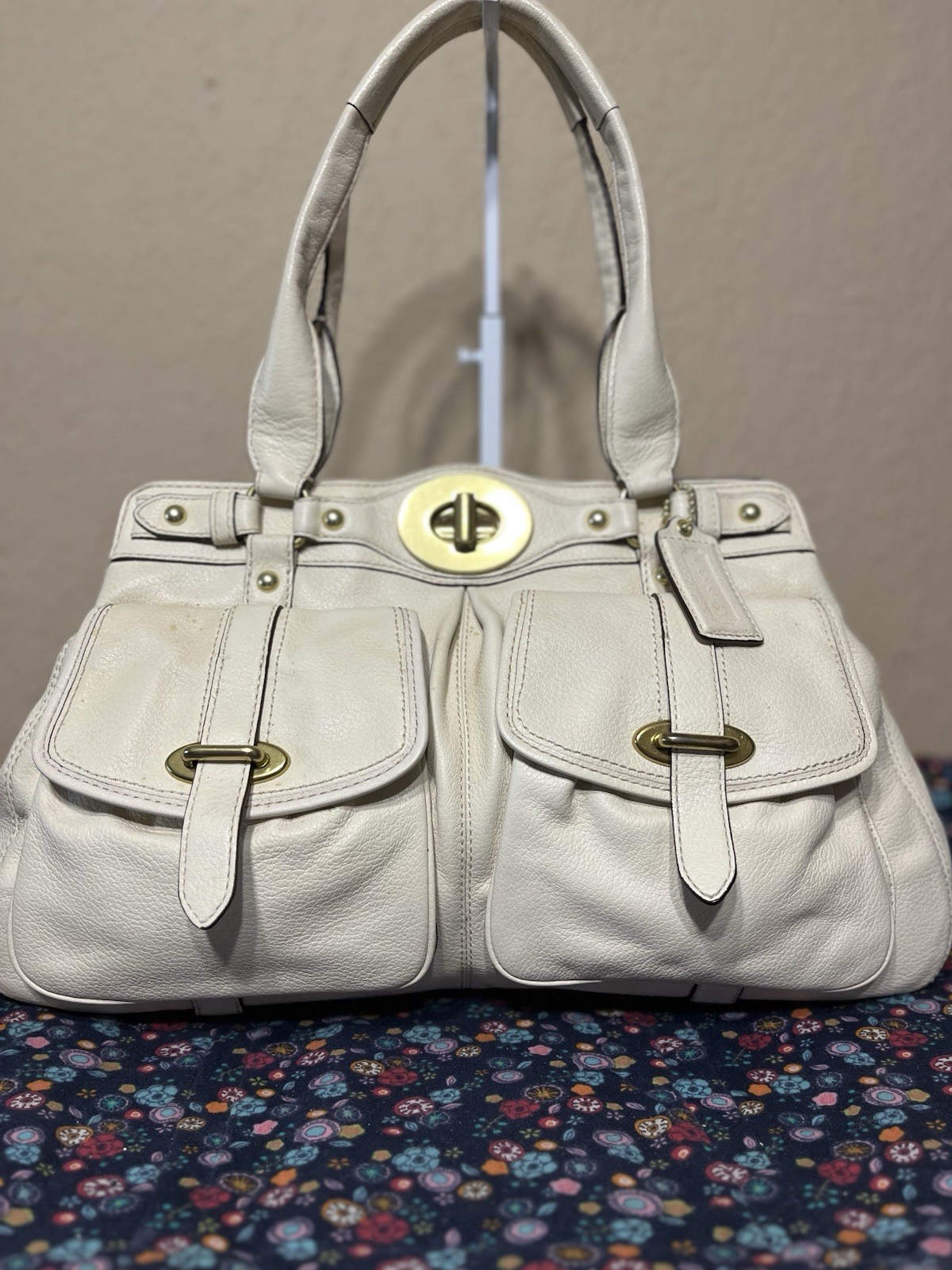 Rare Coach Ivory Garnet Ella Bag 14611 READ