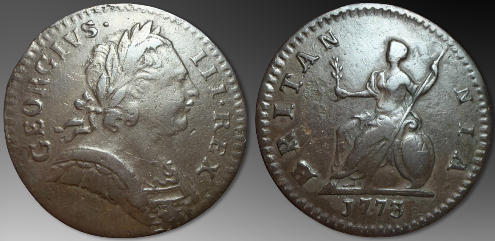 Great Britain. George III. Farthing, 1773. London Mint.