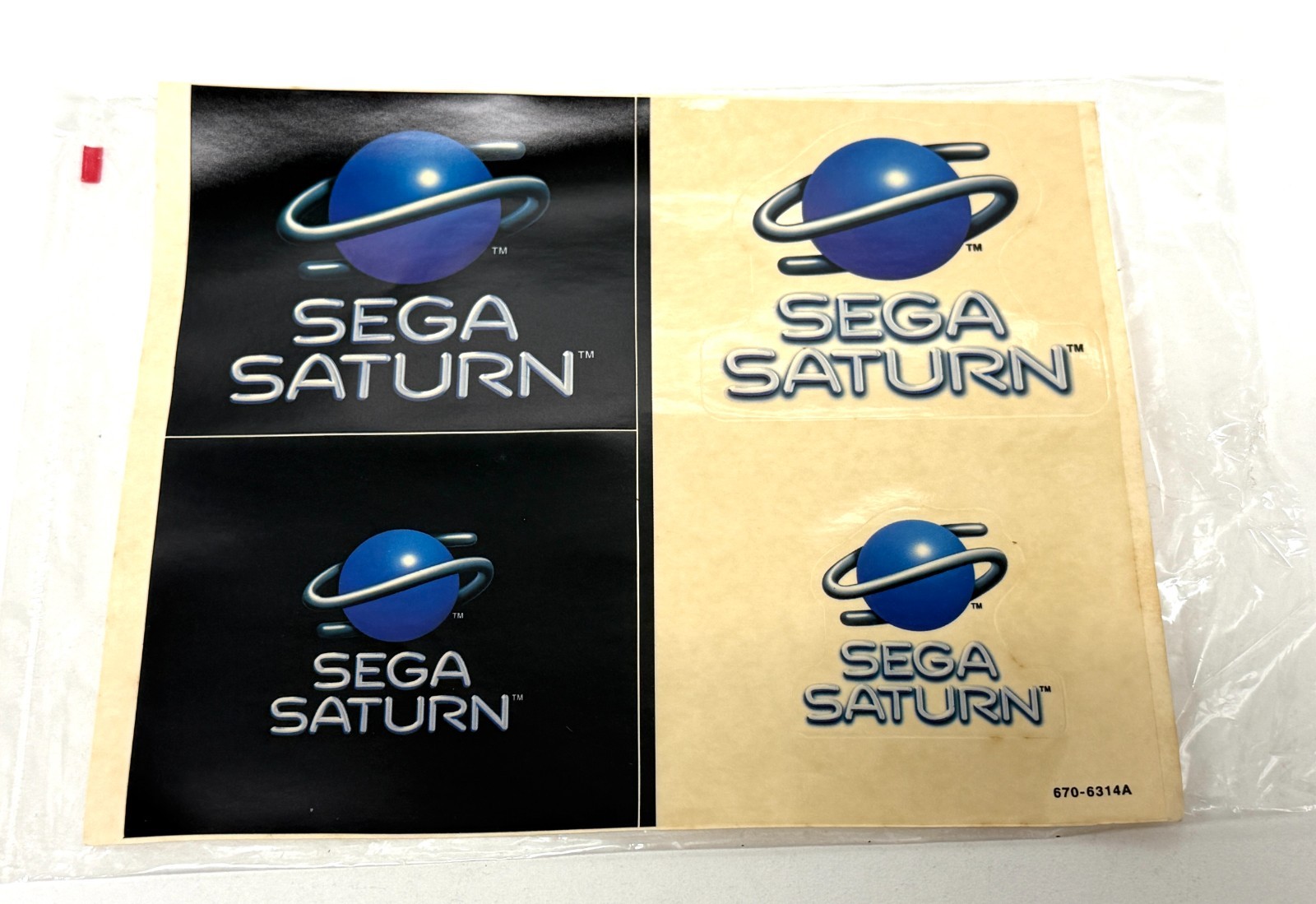 Vintage Sega Saturn Console Logo Sticker Sheet - 670-6314A - New Old Stock