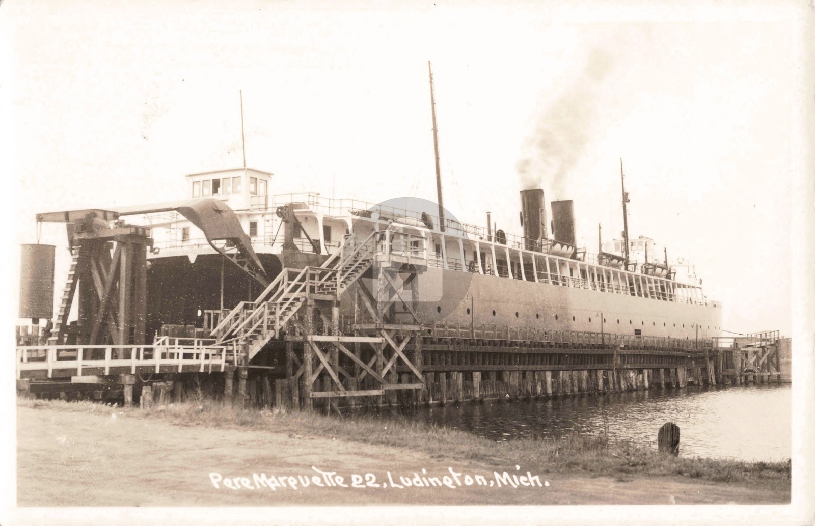 Pere Marquette 22, Ludington MI Michigan RPPC Photo Postcard COPY