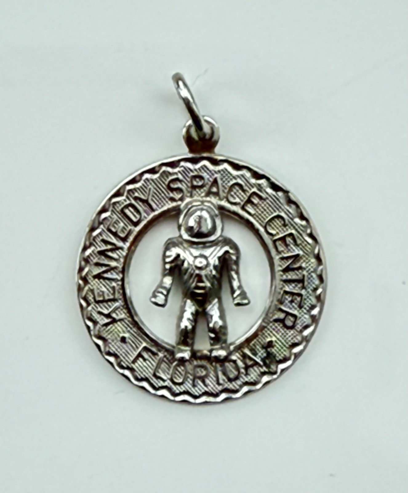 Vintage Kennedy Space Center Florida Astronaut Sterling Silver Charm Pendant