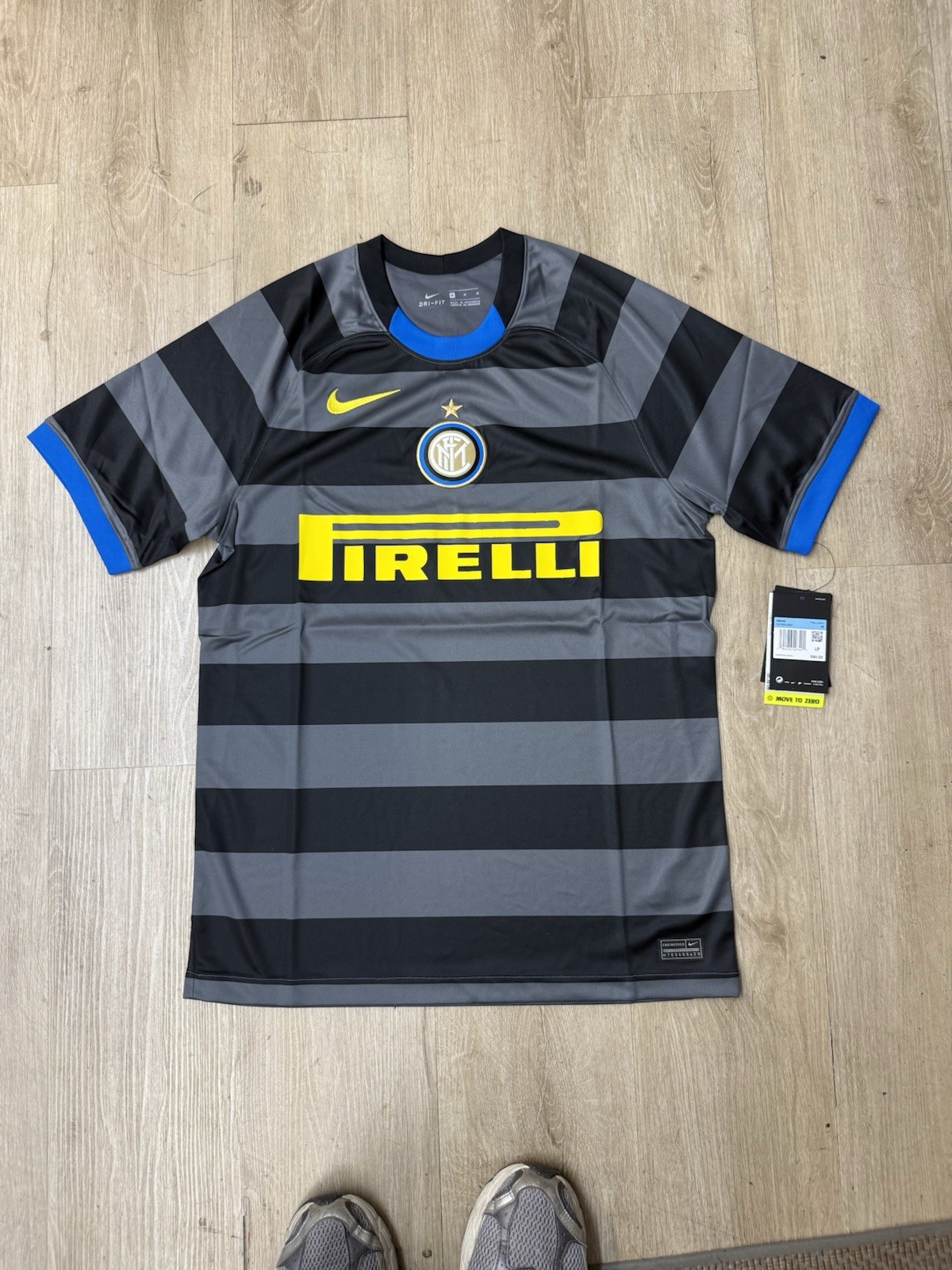 NWT Nike Men’s Inter Milan 21/22 Home Black Grey Football Soccer Jersey M
