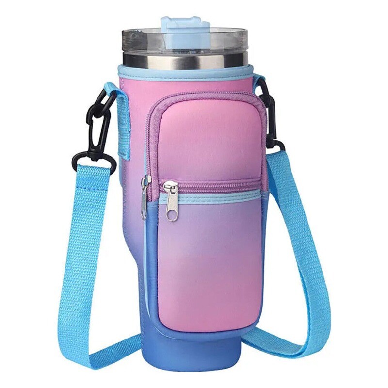Water Bottle Carrier Bag with Pouch Pocket for Stanley Cup 40 Oz Tumbler Pouch