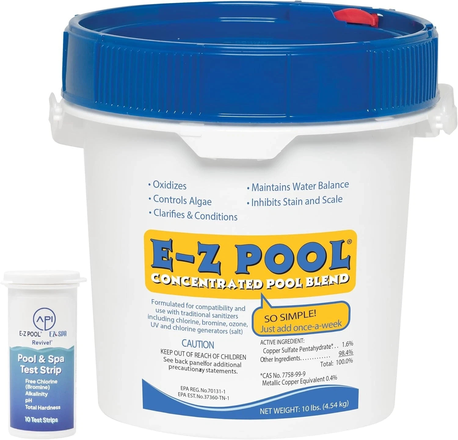 EZ Pool Concentrated Pool Blend Water Care 10 LB W/ Test Strips