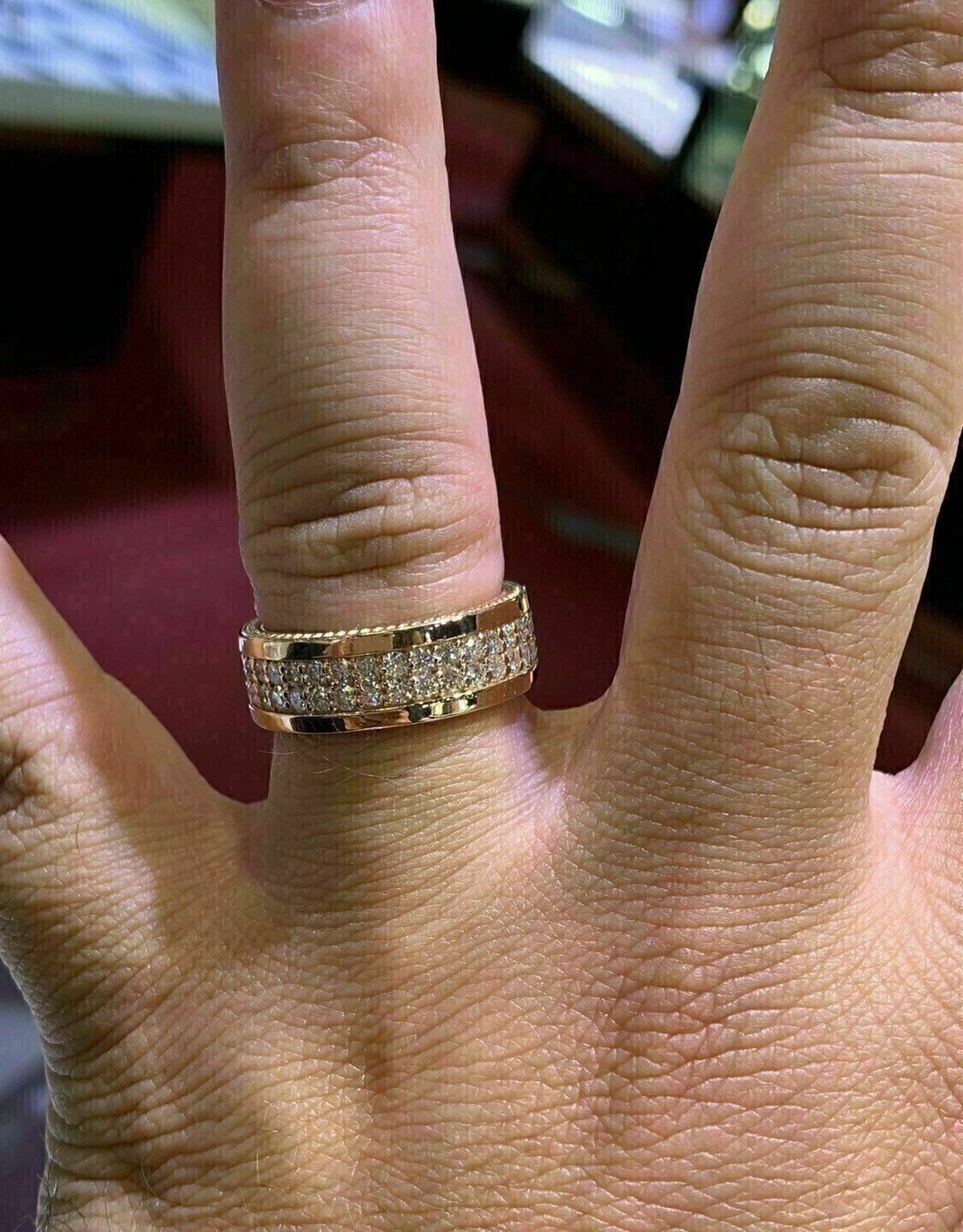 1.20Ct Lab-Grown Diamond Men\'s Eternity Engagement Band Ring 14Kt Yellow Gold