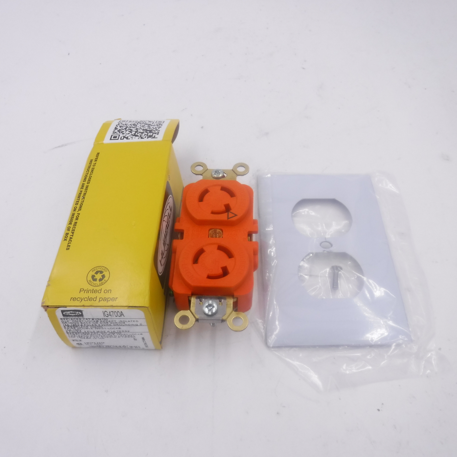 Hubbell Ig4700a 15A Ground Duplex Locking Receptacle 2P 3W 125V w/ SS Face Hubbell Ig4700a 15A Ground Duplex Locking Receptacle 2P 3W 125V w/ SS Face
