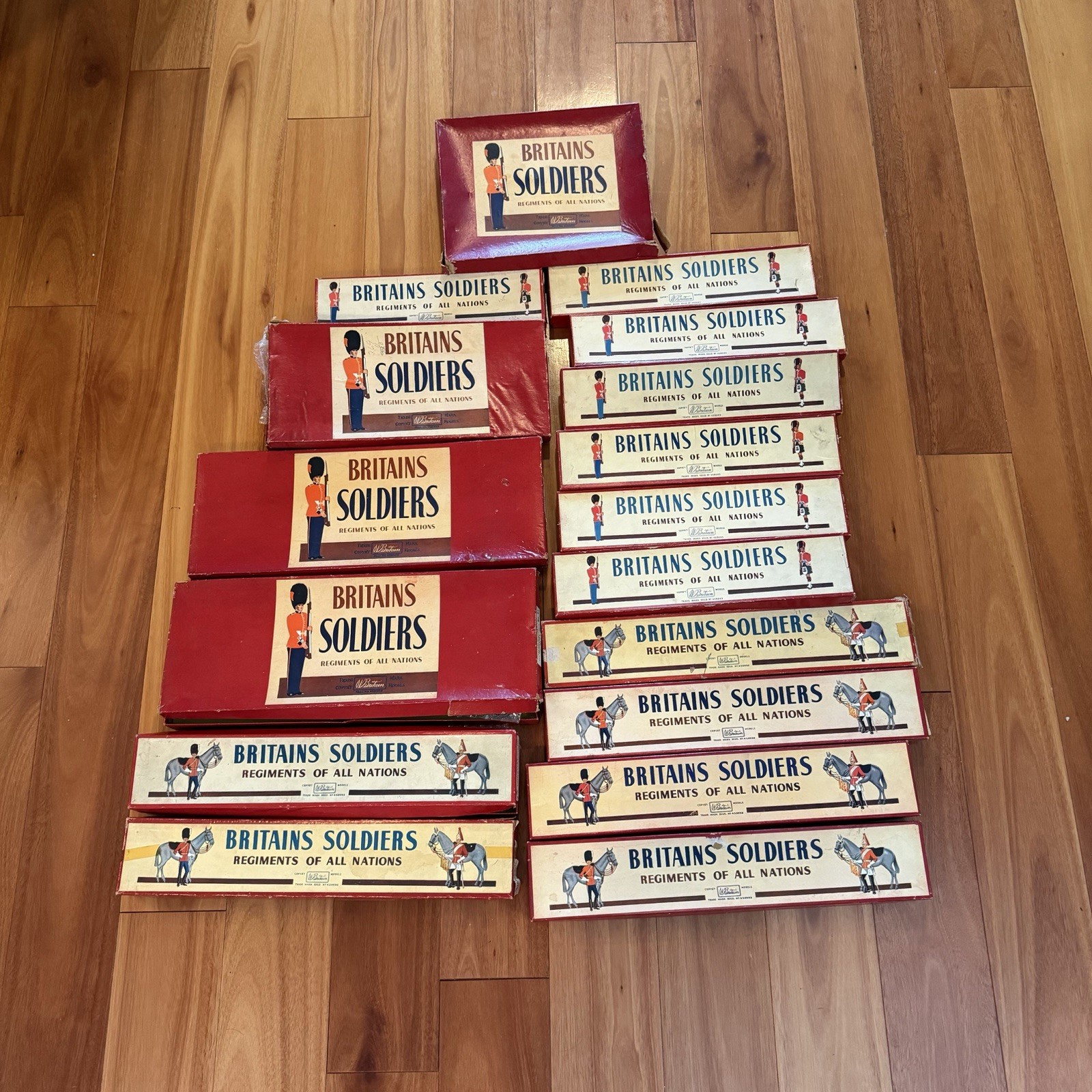 Vintage W. Britains Soldiers Regiments of All Nations Lead Toy Soldiers Box Lot