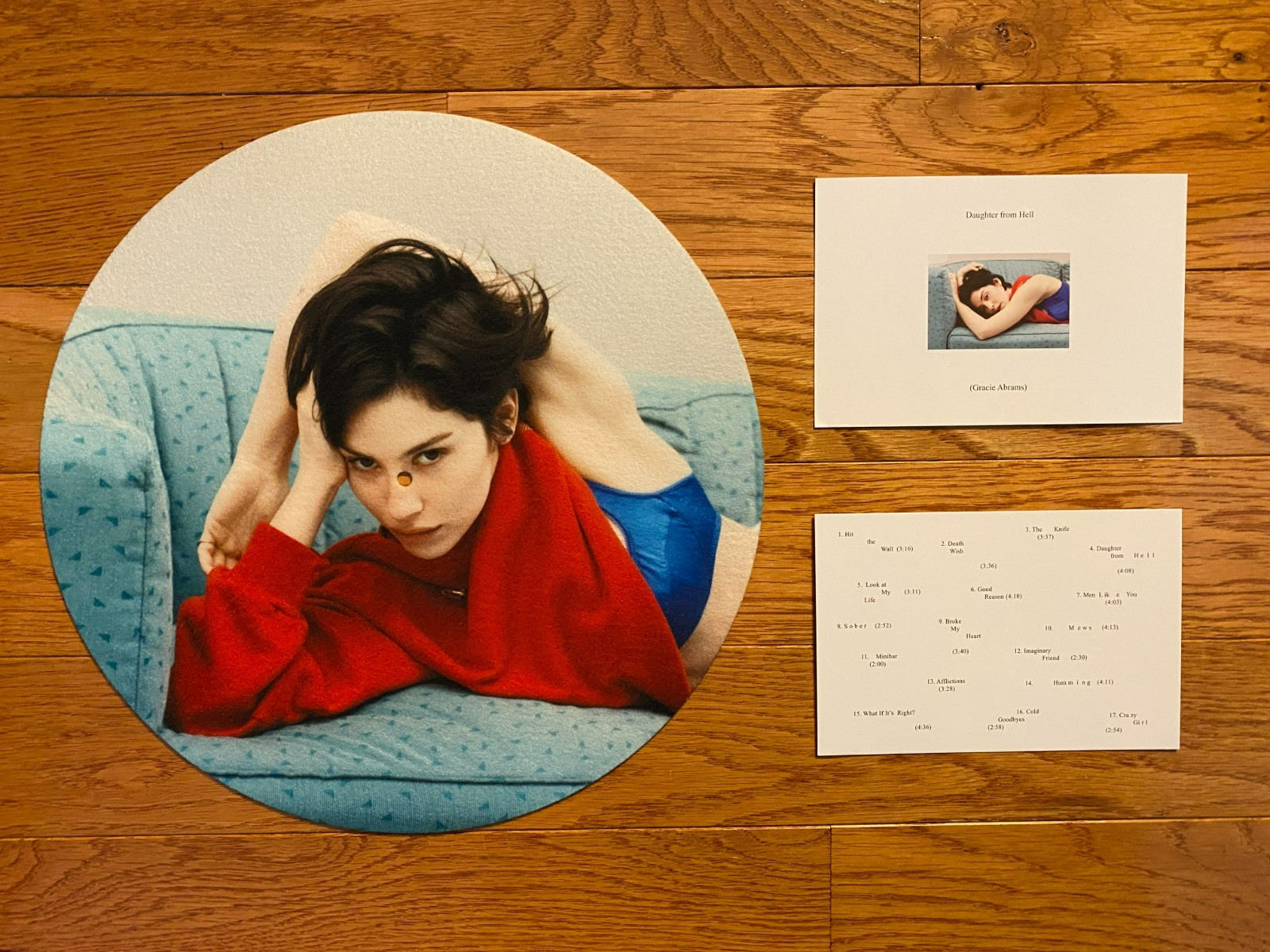 Gracie Abrams Daughter From Hell Slipmat and 2 Postcards Listening Party Promo Gracie Abrams Daughter From Hell Slipmat and 2 Postcards Listening Party Promo