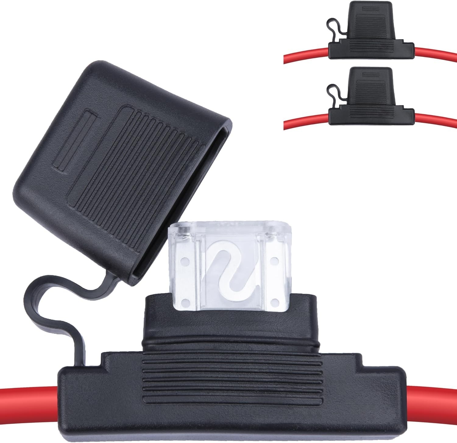 2 PCS Inline Fuse Holders 12V, 8 AWG Car Gauge Inline Fuses, Waterproof Fuse Hol