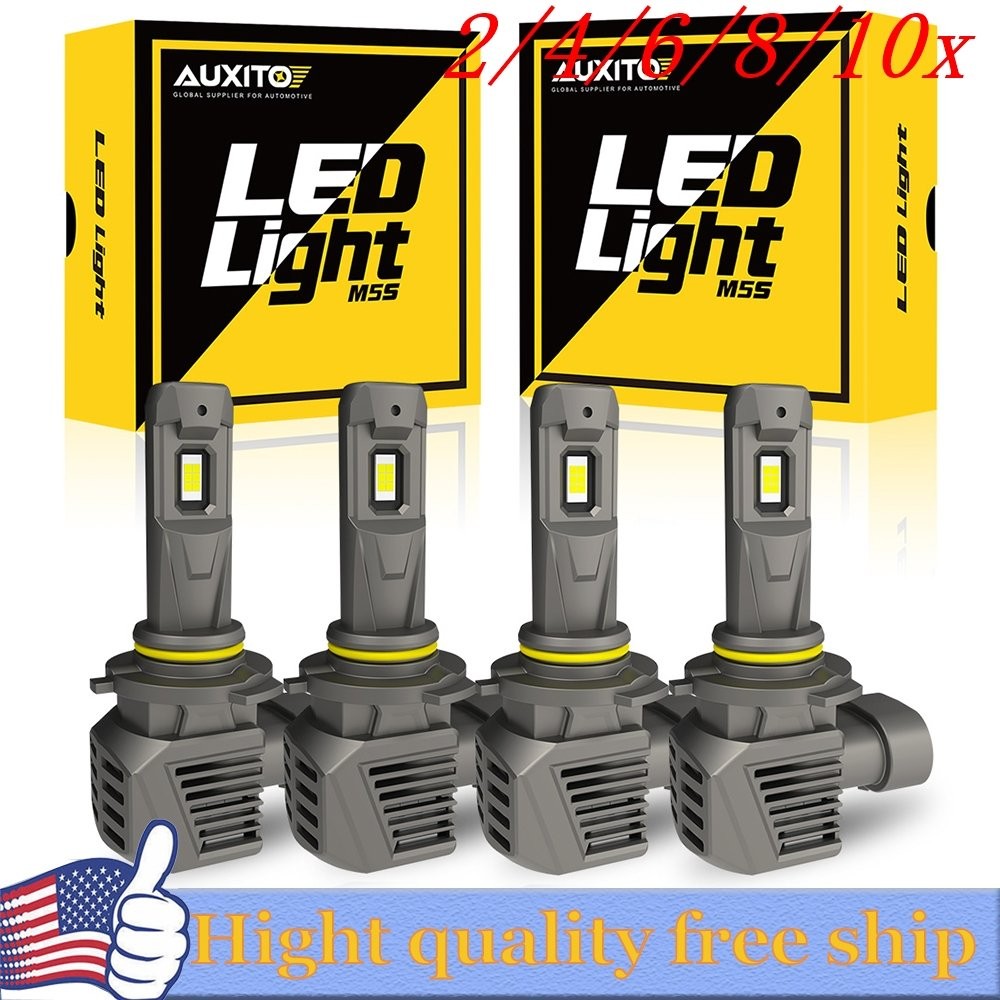 4/8X Auxito 90069005 LED Headlight bulb Conversion Kit High Beam 6500K Brighter