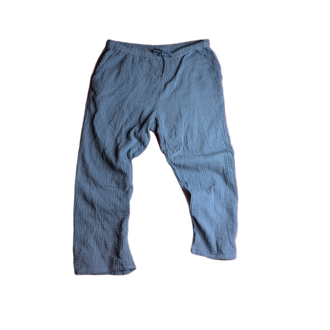 Quince Women 100% Organic Cotton Gauze Straight Leg Pants Indigo Blue Size XL Quince Women 100% Organic Cotton Gauze Straight Leg Pants Indigo Blue Size XL