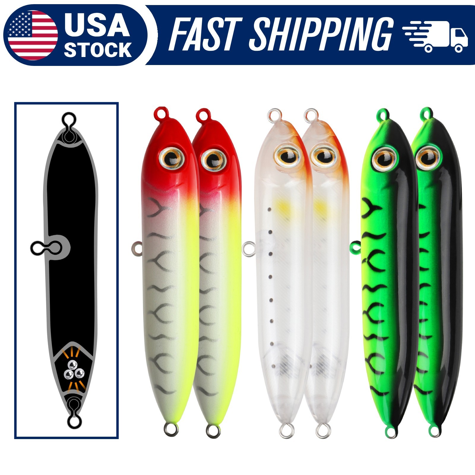 Dovesun 6PCS Catfish Rattling Float - Fishing Tackle Accessory for Catfishing