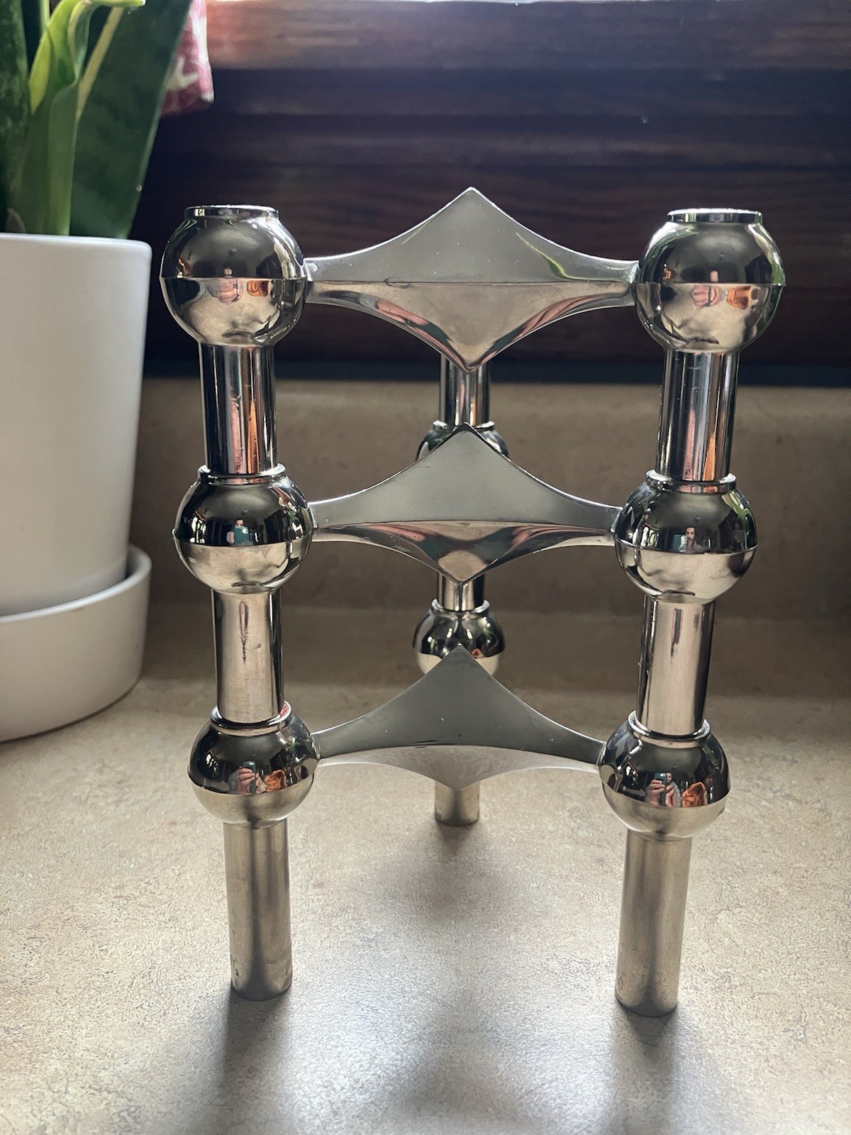 Vintage Stoff Fritz Nagel MCM Stacking Candle Holders BMF Atomic Chrome Set Of 3 Vintage Stoff Fritz Nagel MCM Stacking Candle Holders BMF Atomic Chrome Set Of 3