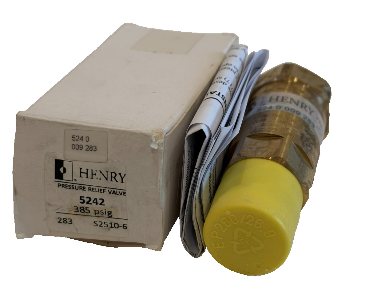 NEW HENRY 5242 PRESSURE RELIEF VALVE 385 PSIG 5242-3/4-385LB NEW HENRY 5242 PRESSURE RELIEF VALVE 385 PSIG 5242-3/4-385LB