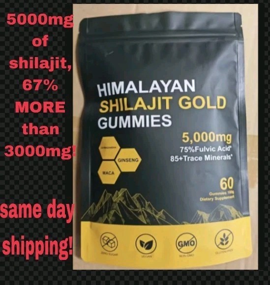 (1) Himalayan Gold Shilajit 5000mg Gummies 60  Pure SHILAJIT Maca Ginseng 