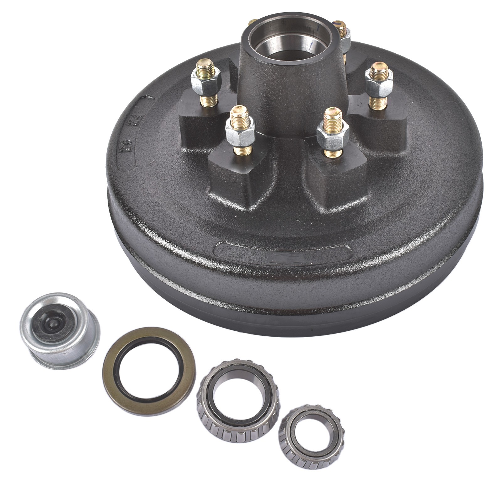 6 Lug Trailer Brake Hub Drum 12 in 6 on 5.5 for 5200 6000 lbs Axle Bearings