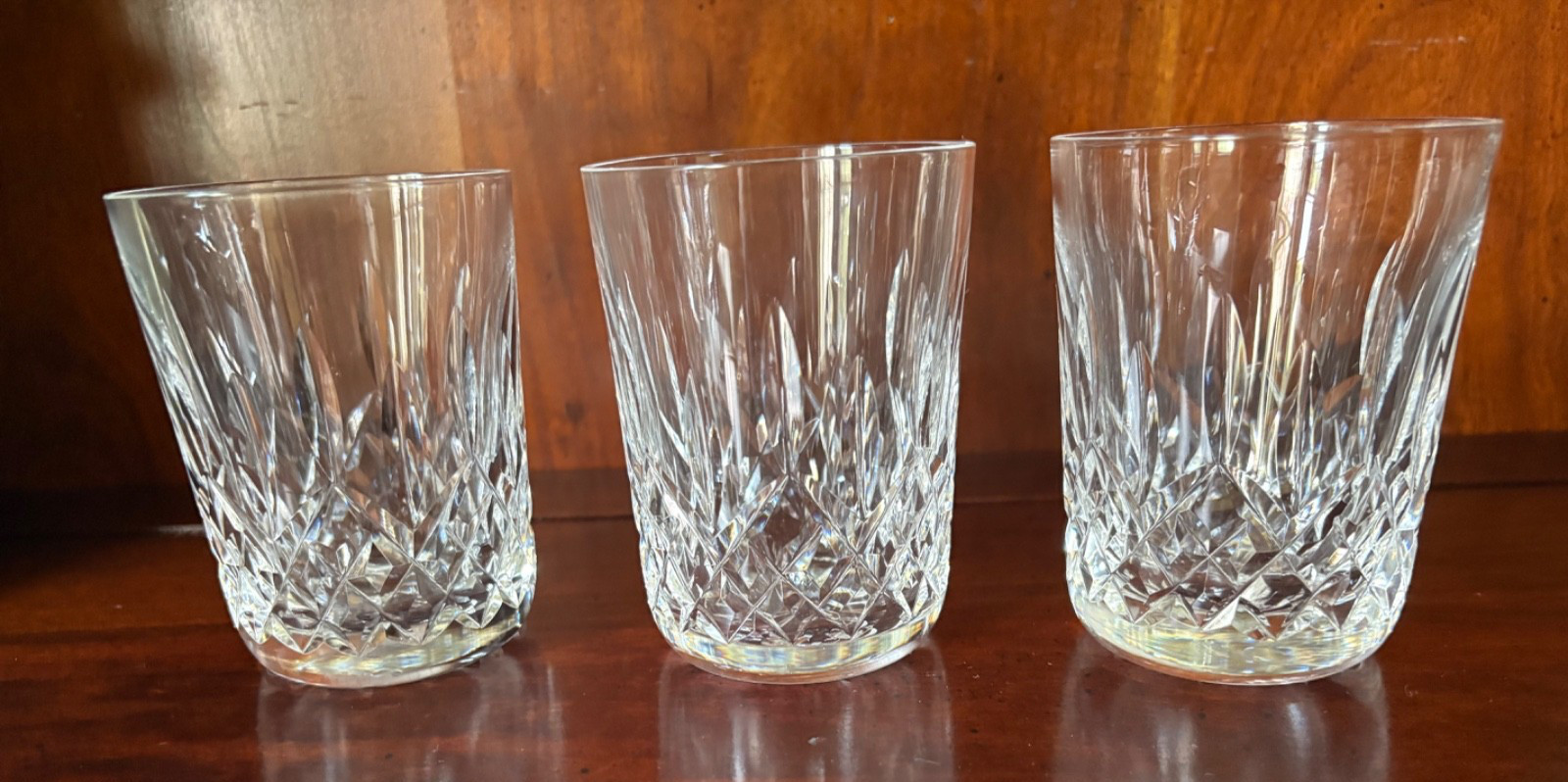 3 Waterford Crystal Lismore 5 oz. Flat Tumblers Made in Ireland Vintage 3 Waterford Crystal Lismore 5 oz. Flat Tumblers Made in Ireland Vintage