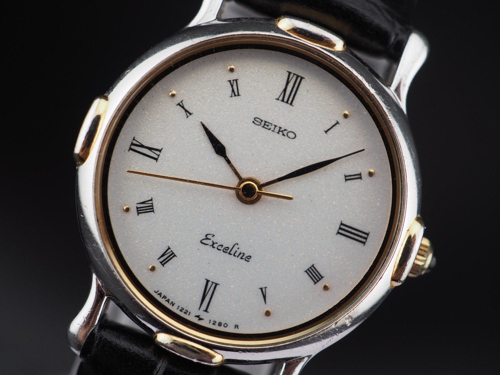 ▶️ Vintage 1987 N MINT Seiko EXCELINE 1221-0170 Gold Quartz Womens Watch JAPAN