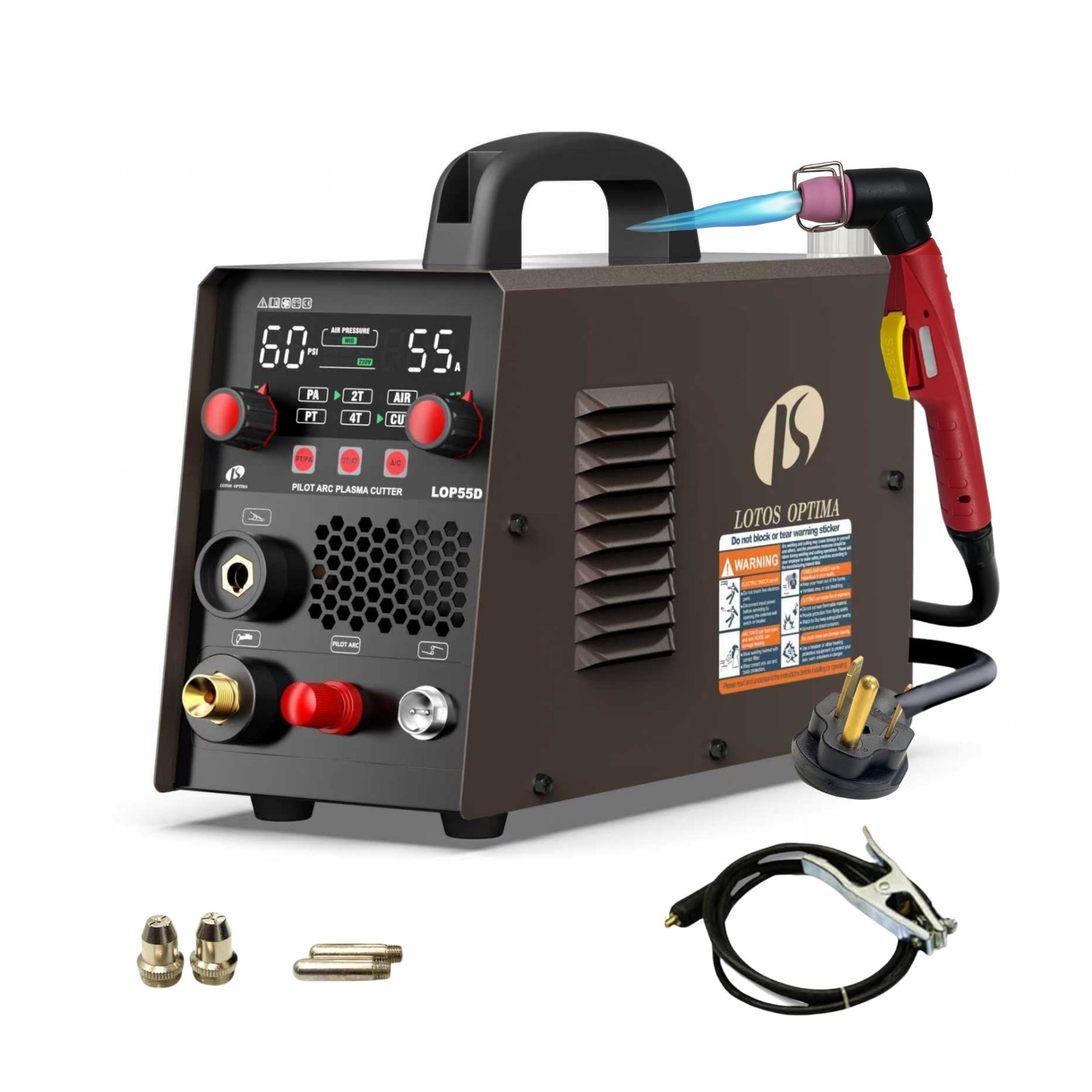 LOTOS LOP55D 55A Plasma Cutter Non-Touch Pilot Arc 110V/220V Dual Voltage 1/2