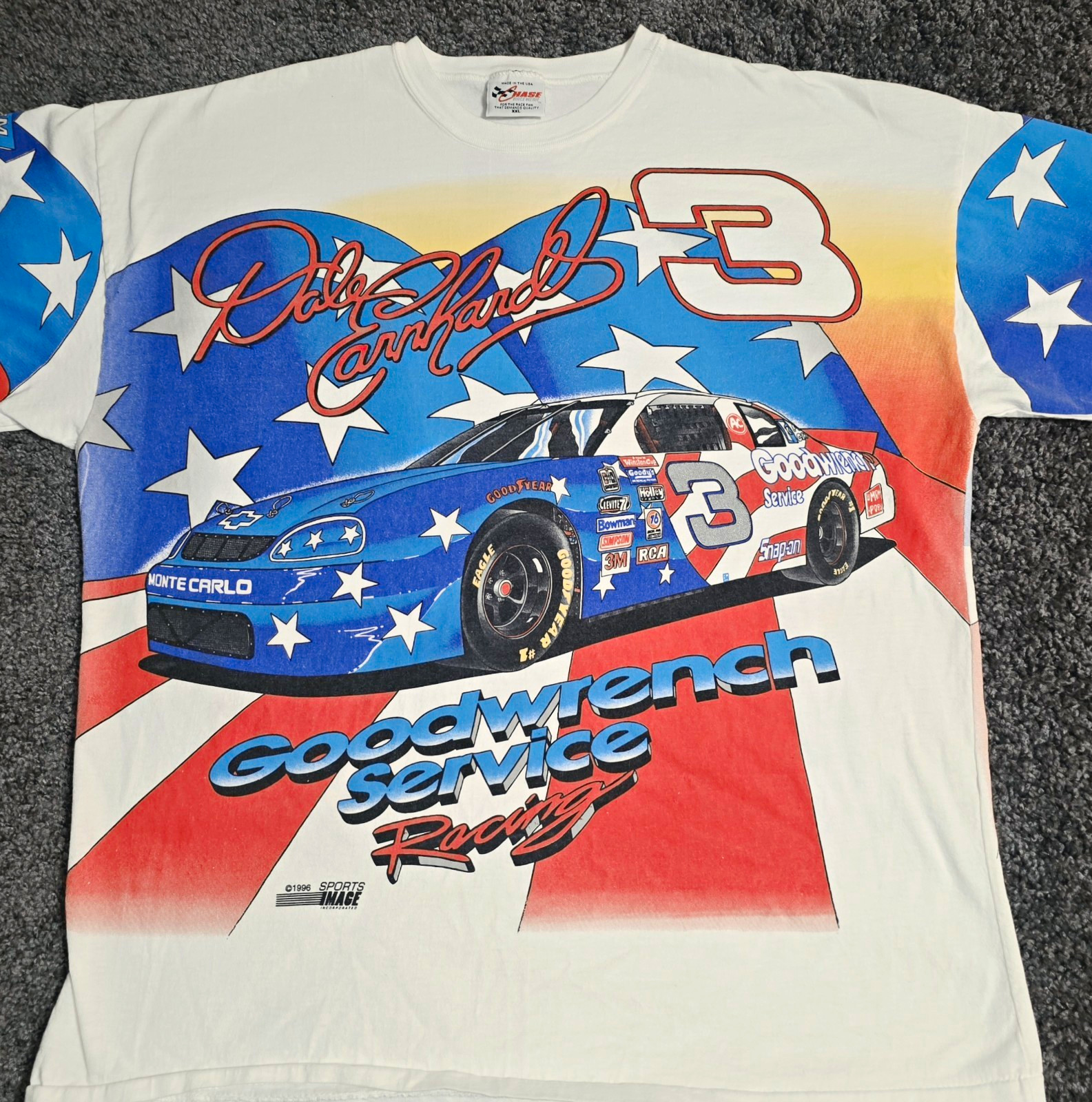 Vintage 1996 Dale Earnhardt Olympics All Over Print GRAIL NASCAR Chase AOP XXL Vintage 1996 Dale Earnhardt Olympics All Over Print GRAIL NASCAR Chase AOP XXL