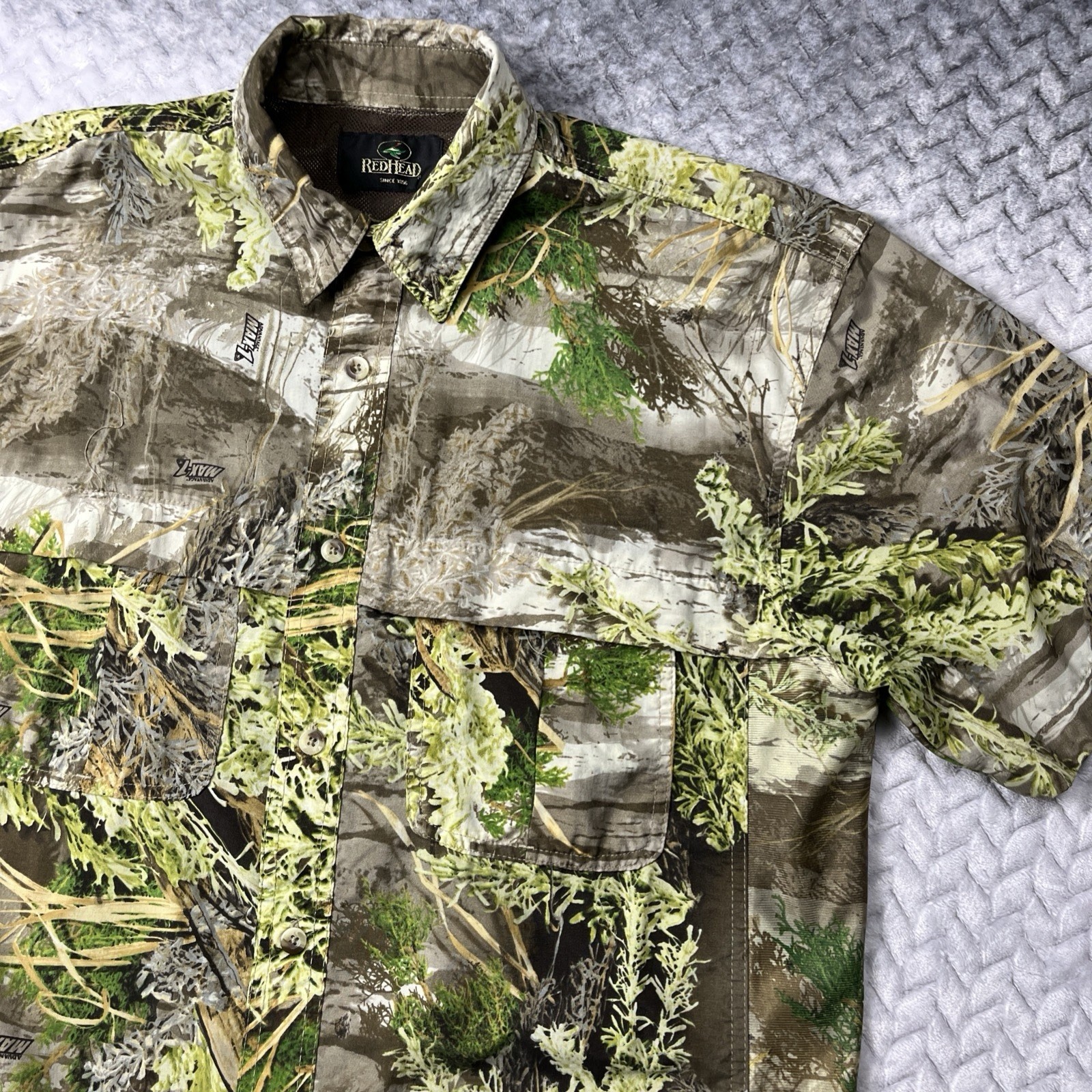 Redhead Shirt Mens M Advantage Max 1 Camo Button Vented Short Sleeve Hunting