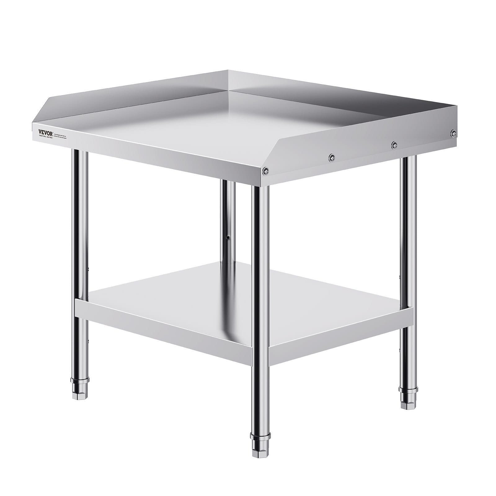 Stainless Steel Work Table, 24 x 28 x 26 Inch Commercial Food Prep Worktable, 3-