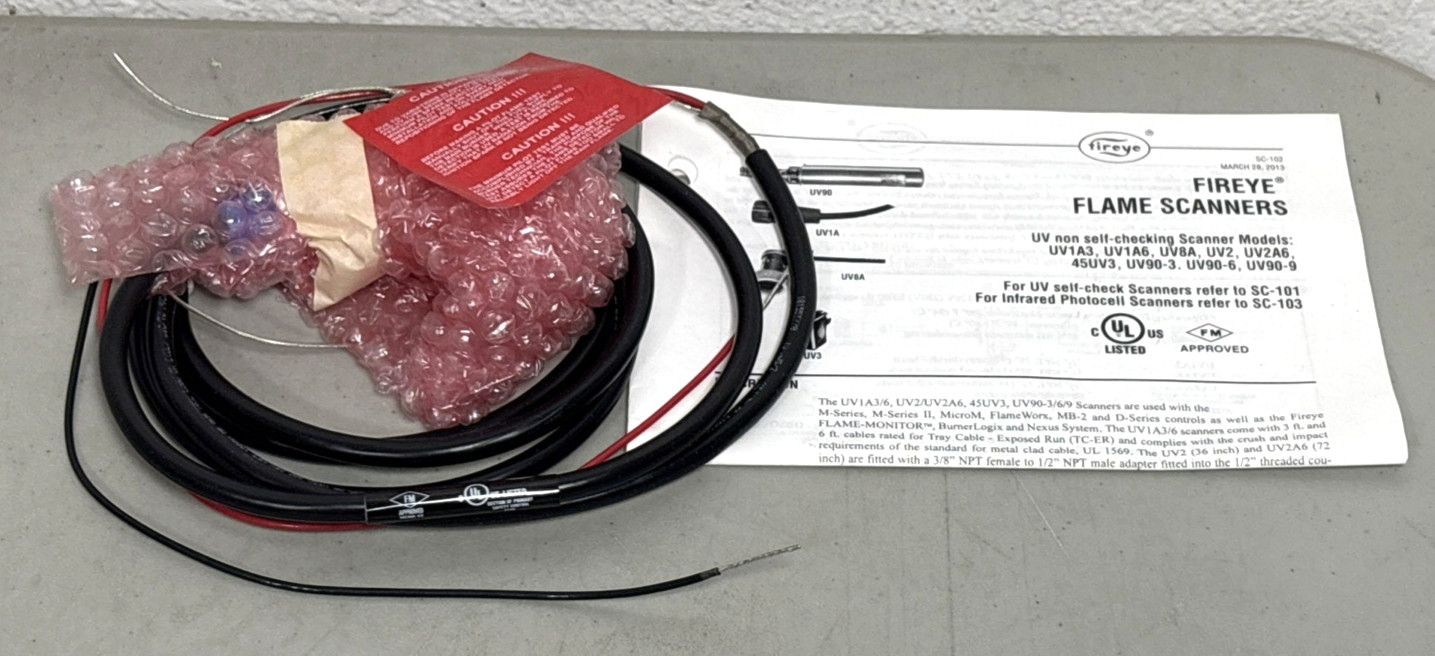 Fireye UV1A6 Ultra Violet Scanner with 6\' Cable - New