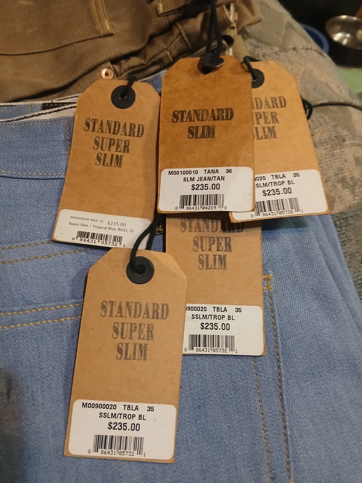 NWT CIVILIANAIRE Selvedge Japanese Denim Jeans %100 Cotton Standard Super Slim
