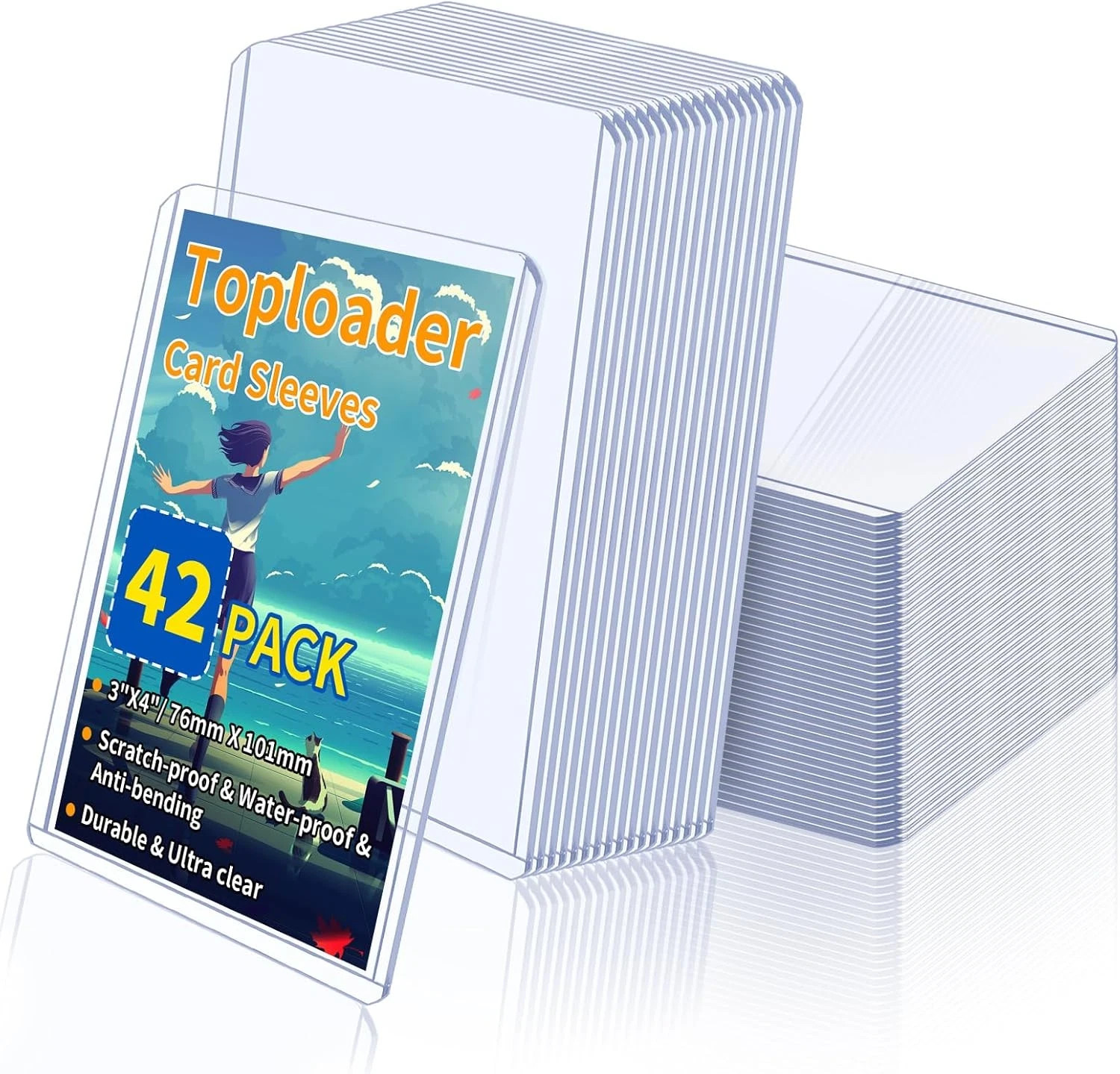 42PCS Trading Card Hard Plastic Sleeves Clear Top Loader Card Protector Cases 42PCS Trading Card Hard Plastic Sleeves Clear Top Loader Card Protector Cases