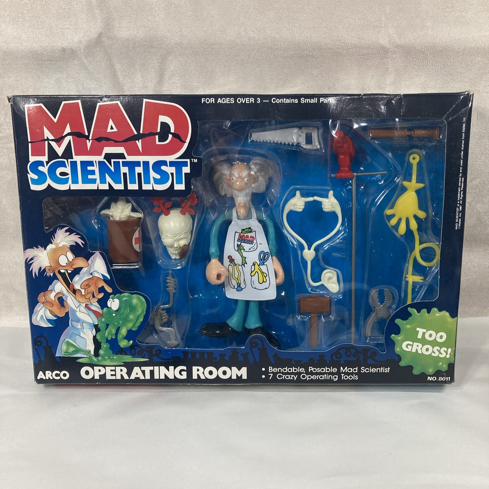 Vintage Arco Mattel Mad Scientist Operating Room No. 8011 Bendy Figure Set