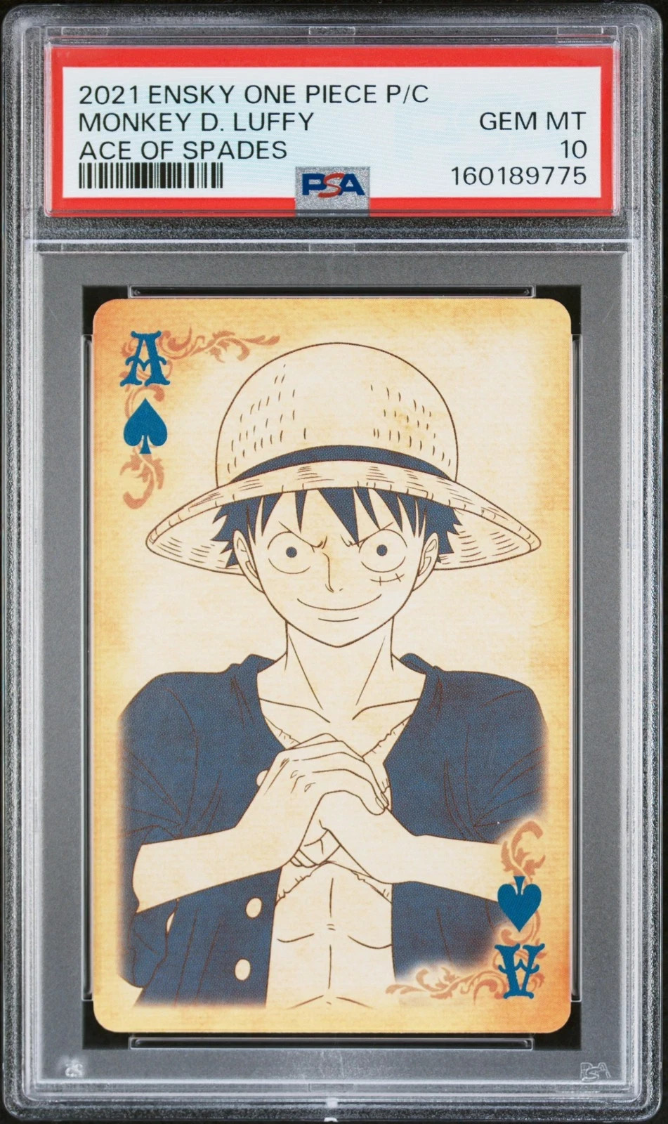 2021 ENSKY ONE PIECE PLAYING CARDS ACE OF SPADES MONKEY D. LUFFY 
