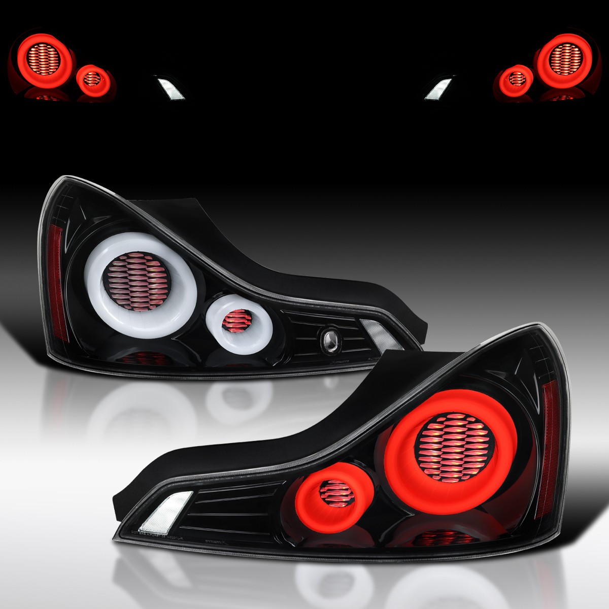 Fit 2008-2013 Infiniti G37 Coupe Slick Black LED Tail Lights Sequential Signal Fit 2008-2013 Infiniti G37 Coupe Slick Black LED Tail Lights Sequential Signal