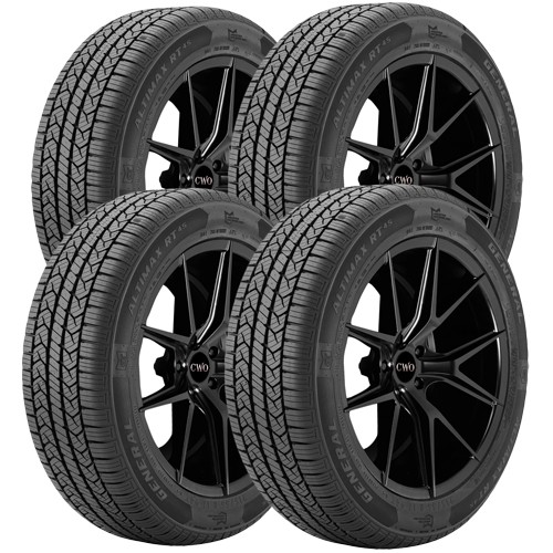 (QTY 4) 195/65R15 General Altimax RT45 91H SL Black Wall Tires