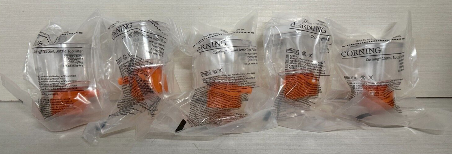 Corning REF #430626 Sterile 150mL Bottle Top 0.22 µm Vacuum Filter Lot of (5)