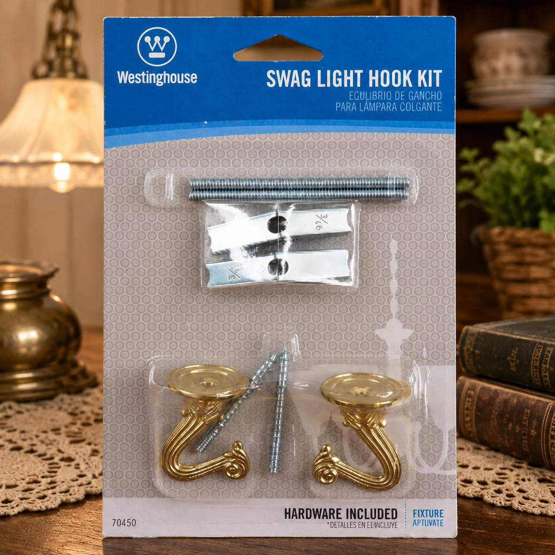 Westinghouse Hook Kit 2 Pack Brass Finish for Swag Planter Ceiling Light 1442128
