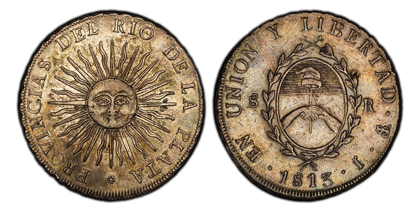 ARGENTINA. 1813-PTS J AR 8 Reales. PCGS AU50. Potosi, Bolivia. KM 5