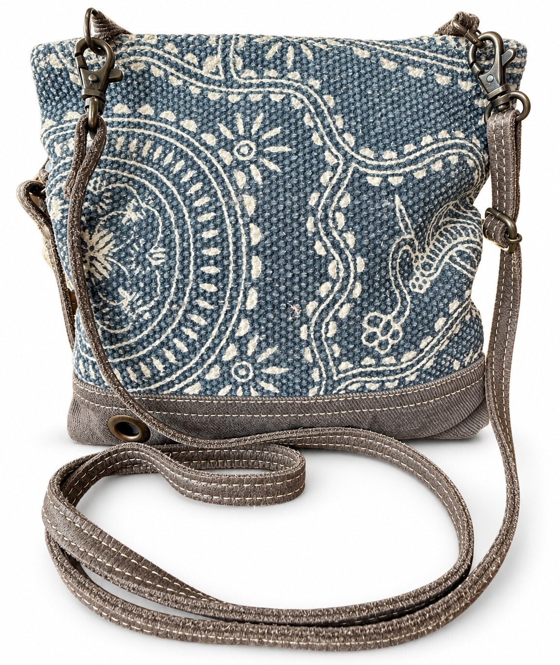 Myra Bag Blue Paisley Cotton Crossbody Purse Boho Western