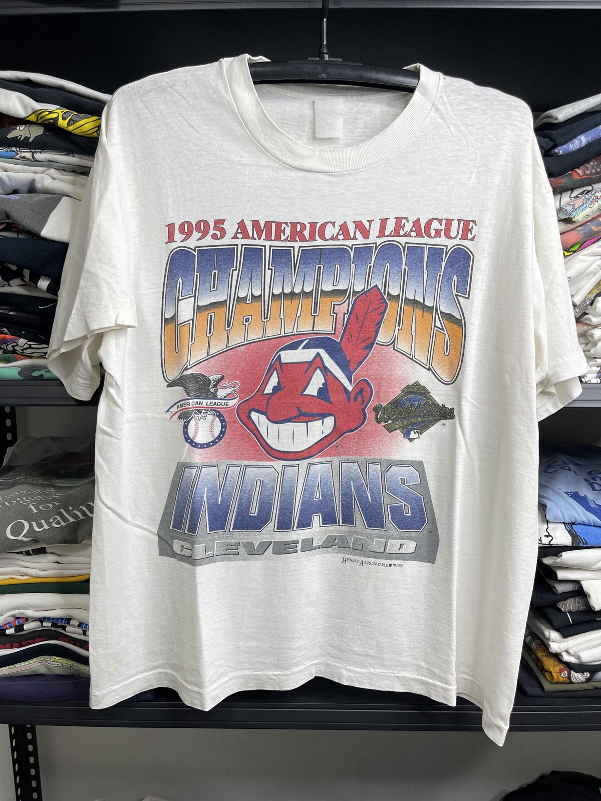Vtg Cleveland Indians 1995 American League Champions MLB T shirt HN6563