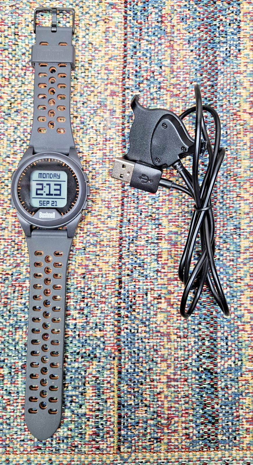 Bushnell Neo Ion GPS Golf Watch W/ Charger Large Grey/Orange 368651
