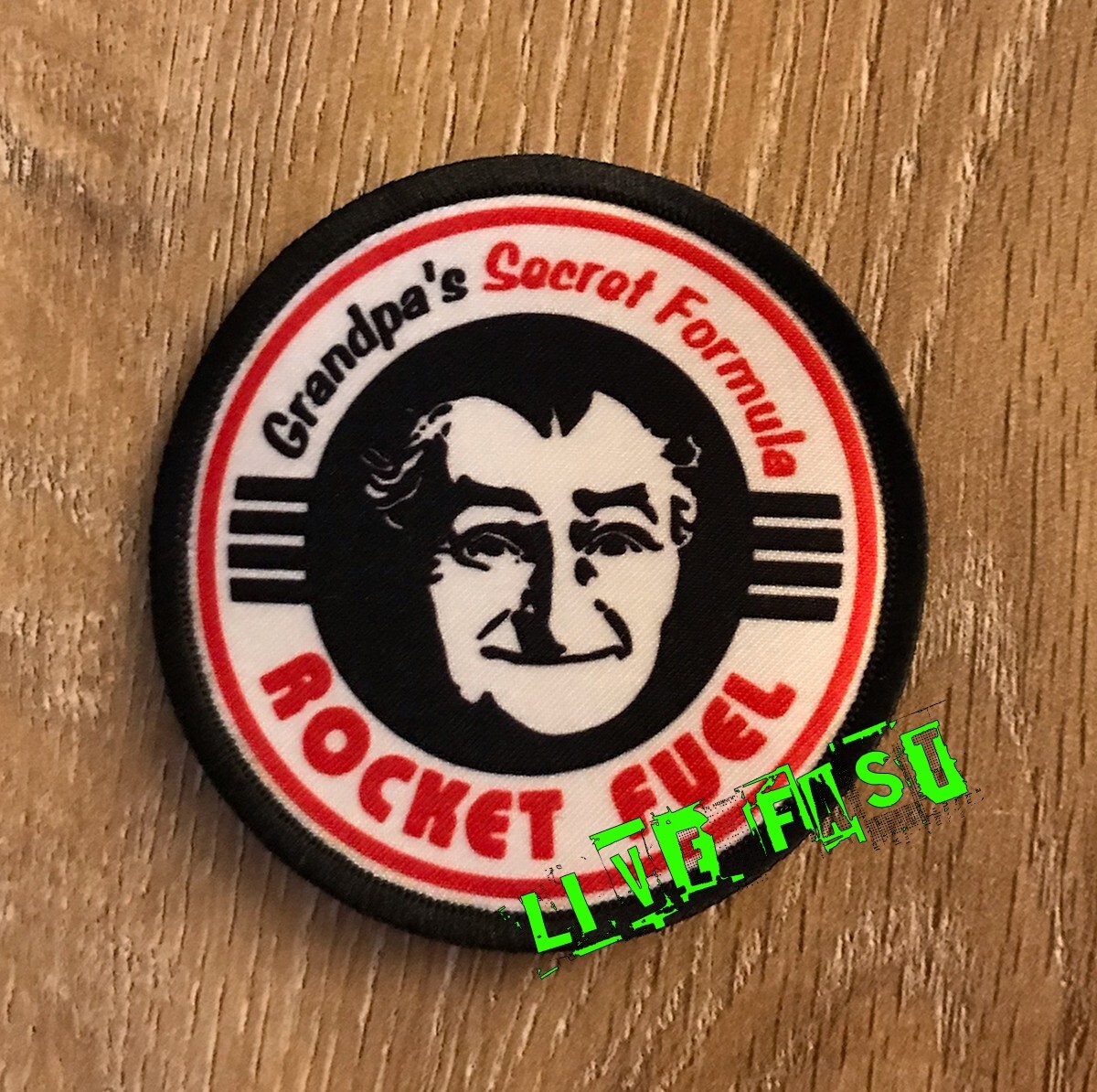 GRANDPA\'S ROCKET FUEL Patch hot rod rat rod drag racing fink vintage retro 1960s
