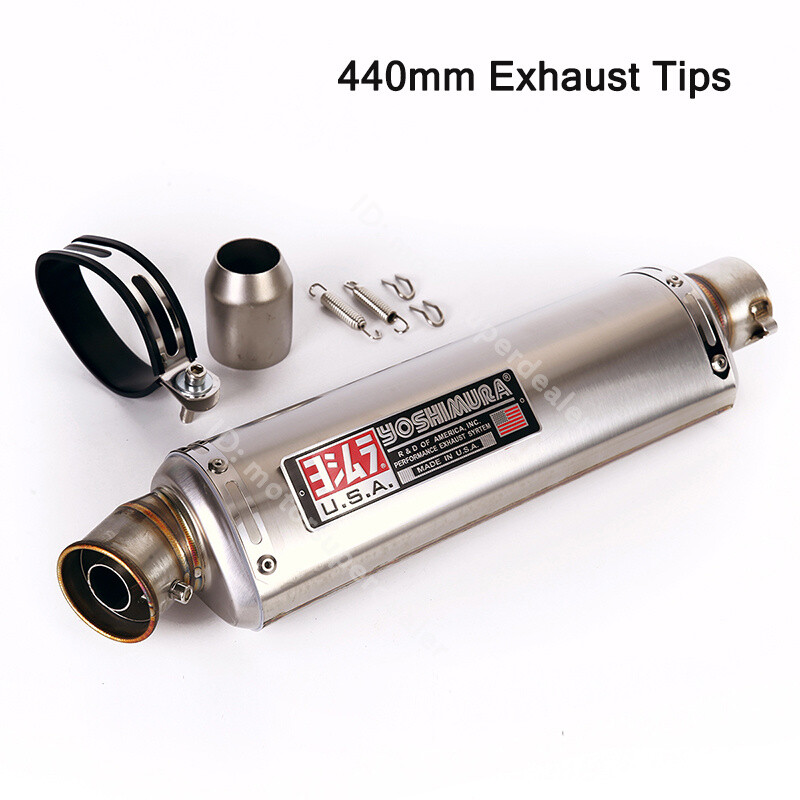 440mm Motorcycle Exhaust Tips Modified Muffler Vent Pipe with Silencer 38-51mm
