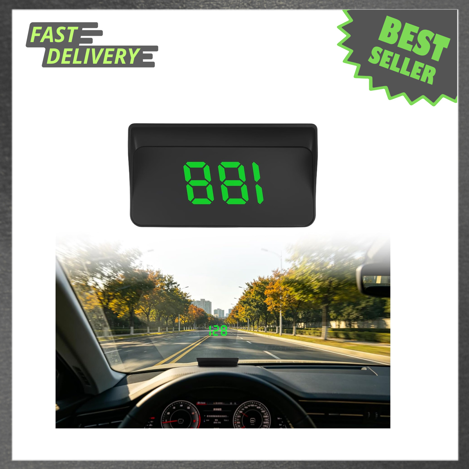 GPS Heads Up Display for Cars, Digital Speedometer with Auto Brightness, USB GPS Heads Up Display for Cars, Digital Speedometer with Auto Brightness, USB