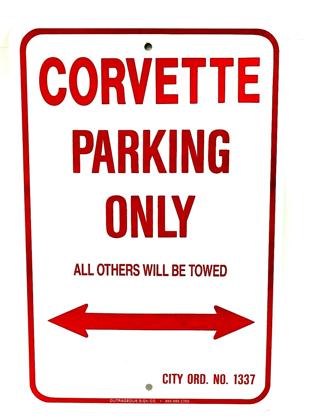 Reserved Corvette Parking Only Metal Wall Sign Cottage Farm Plaque 18\
