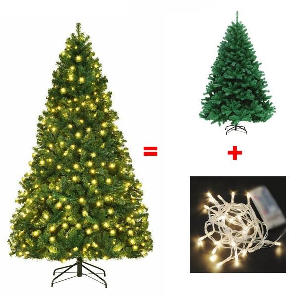4/5/6/7FT Realistic Green Spruce Artificial Holiday Christmas Tree Metal Stand